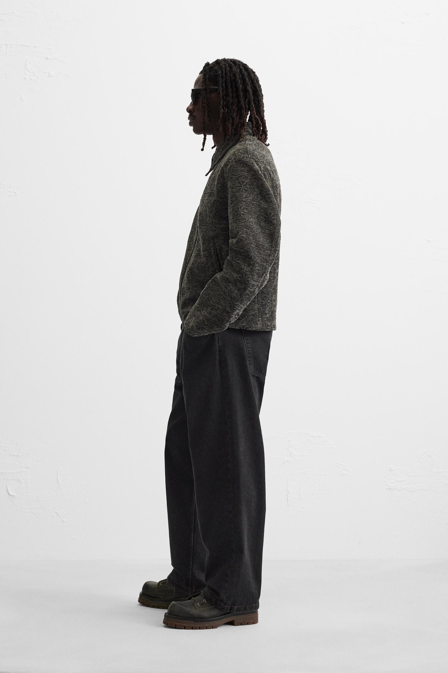 ZARA Cropped Jacquard Jacket With Texture