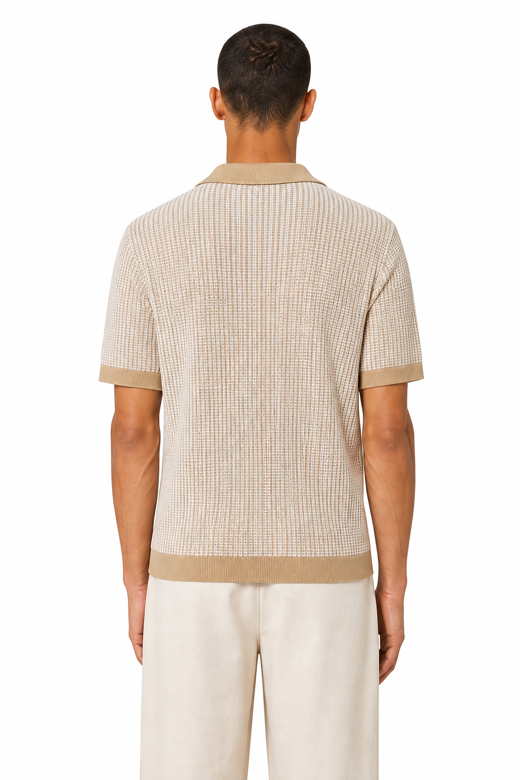 HUGO BOSS JOHHNY-COLLAR SWEATER IN COTTON AND LINEN