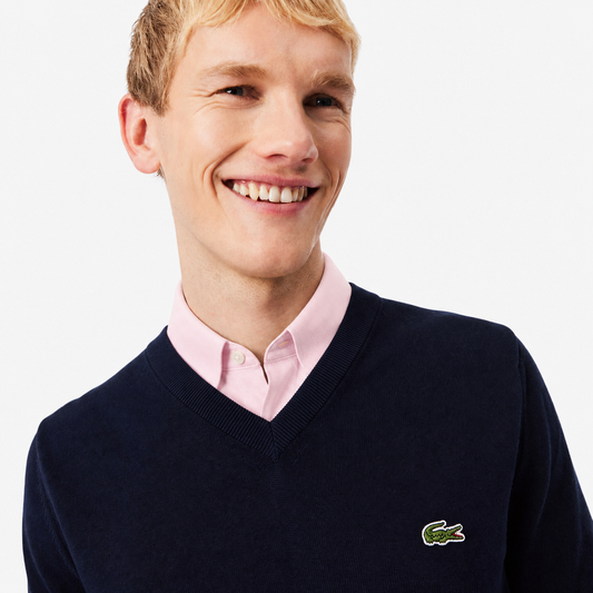 Lacoste Cotton V-neck Sweater