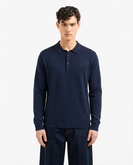 BOSS Knitted Cotton Regular Fit Polo Shirt