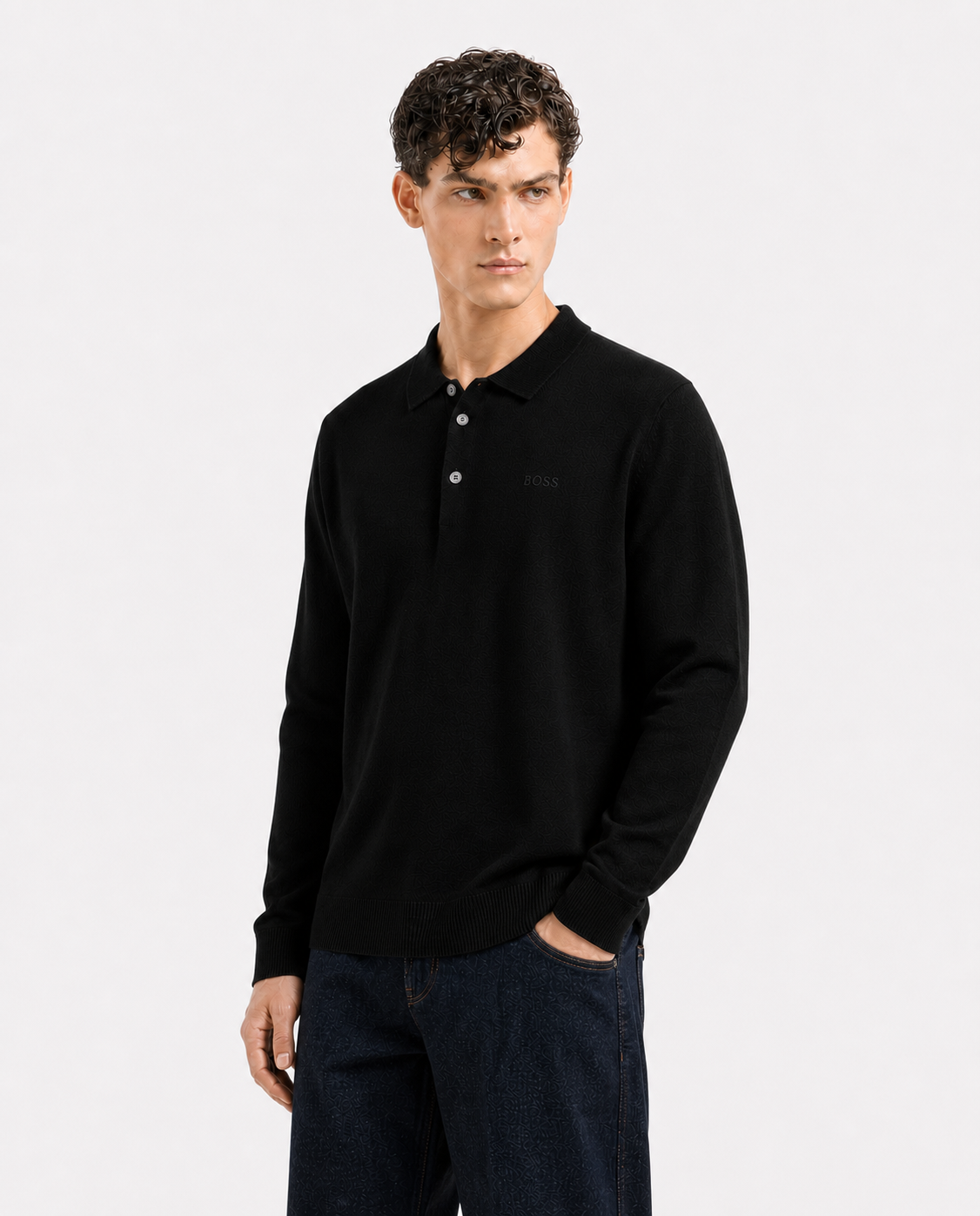 BOSS Knitted Cotton Regular Fit Polo Shirt