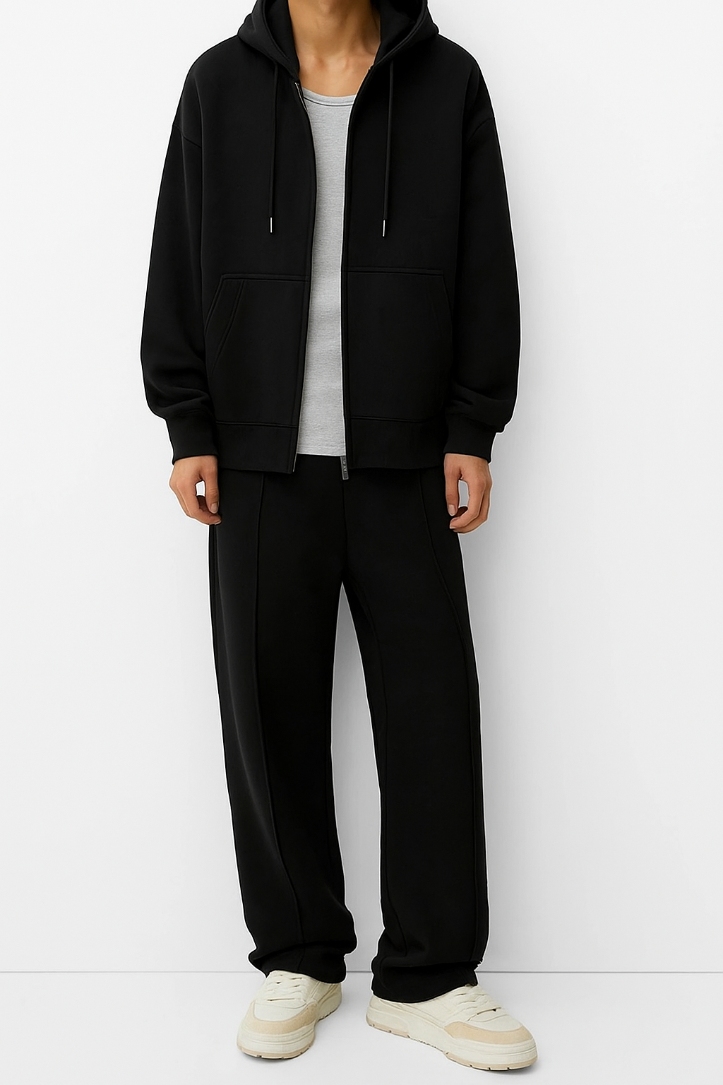Bershka wide leg sweatpants - Black