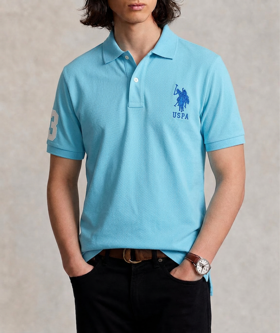 US Polo Breathable Cotton Pique Polo Shirt