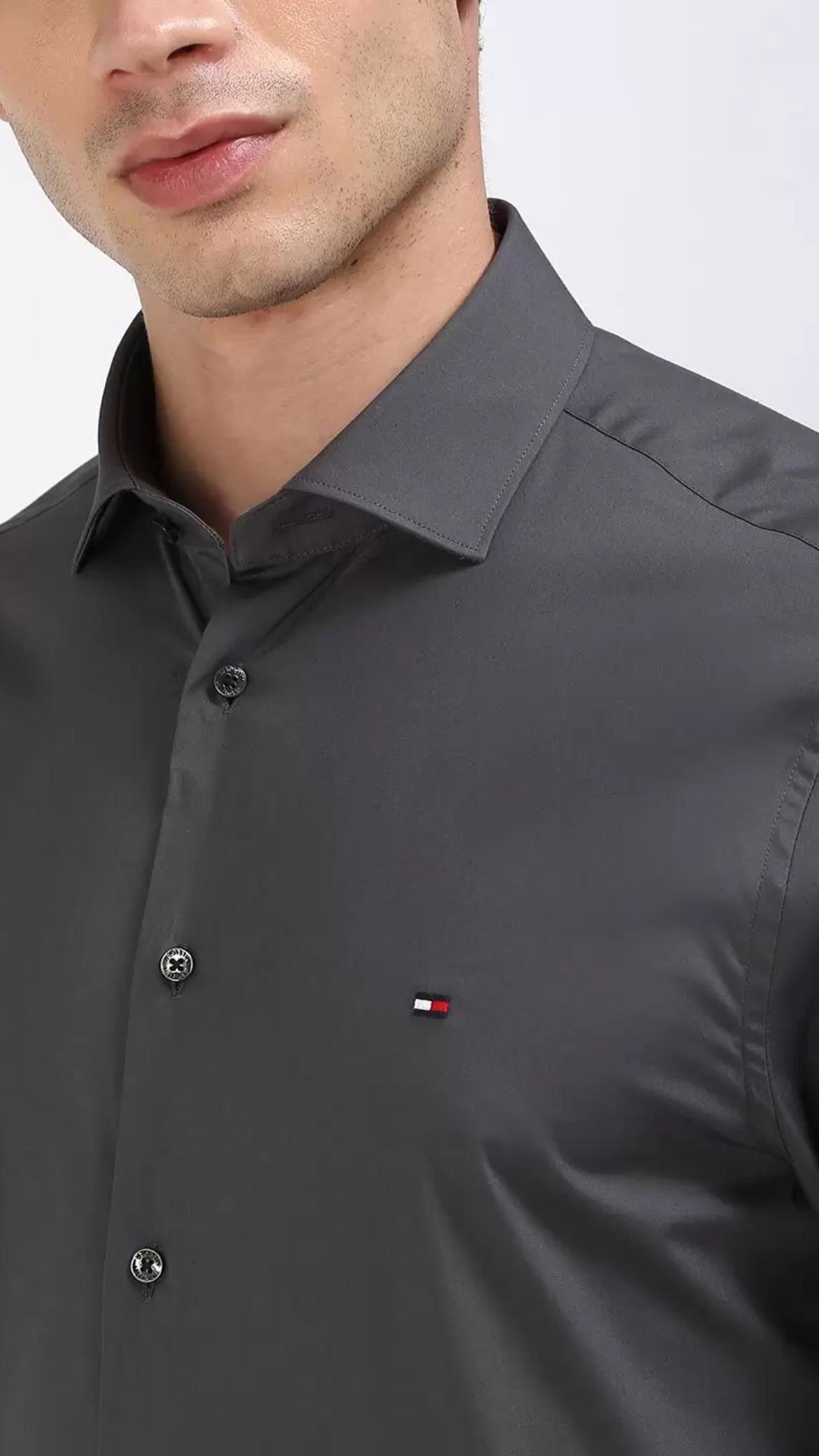 Tommy Hilfiger Classic Solid Cotton Shirt Slim Fit