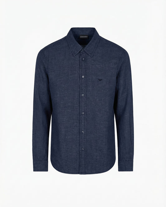 EMPORIO ARMANI LYOCELL-BLEND CHAMBRAY SHIRT