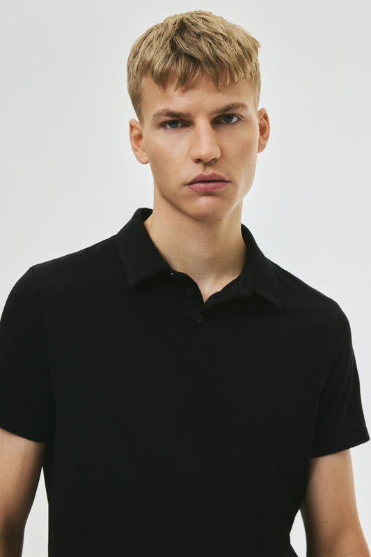 H&M Slim-Fit Polo Shirt Black