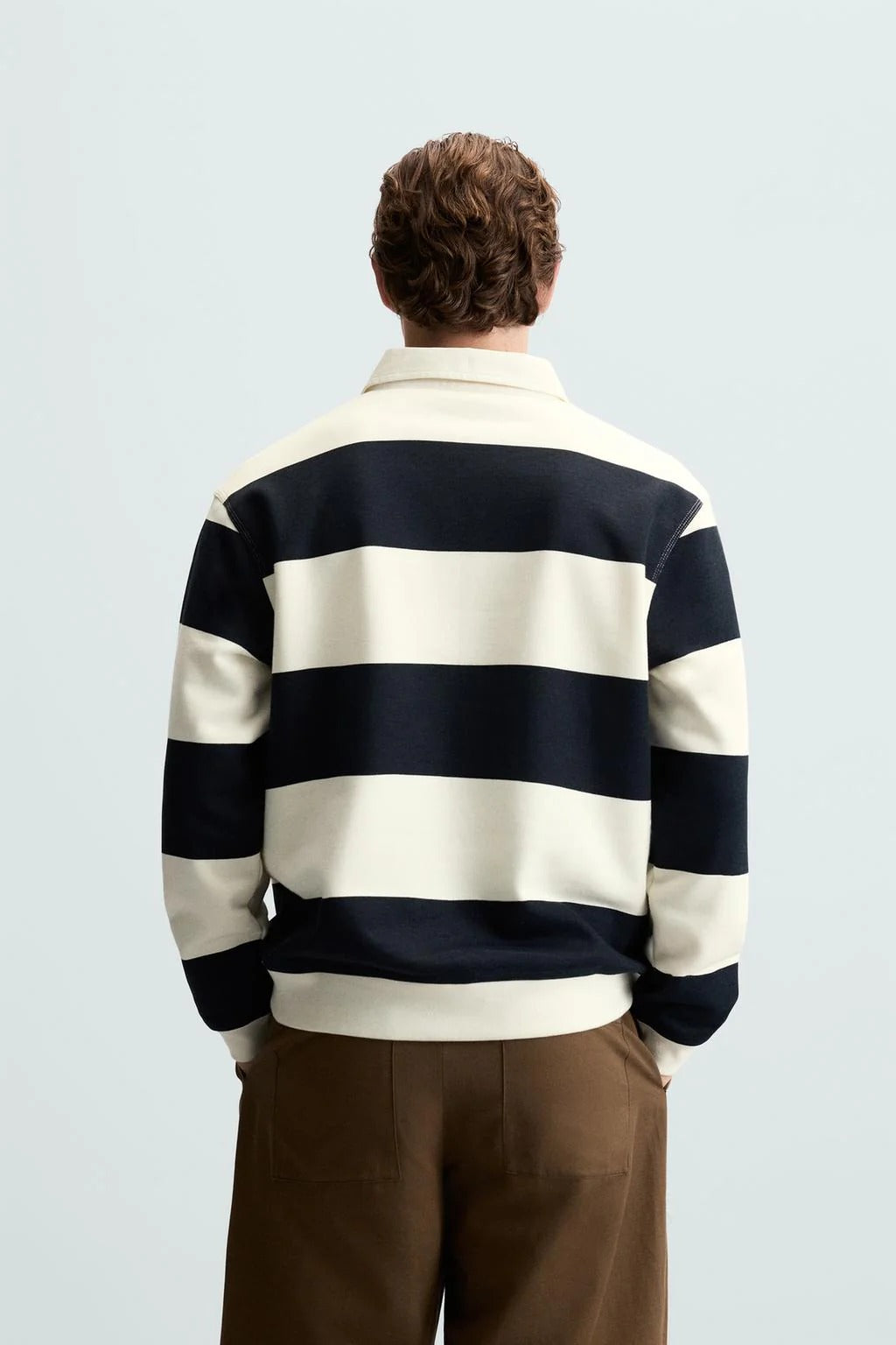 Zara striped polo sweatshirt