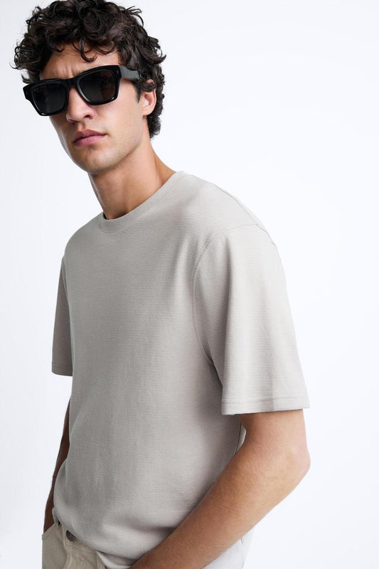 Zara Jacquard Textured Oversized T-shirt
