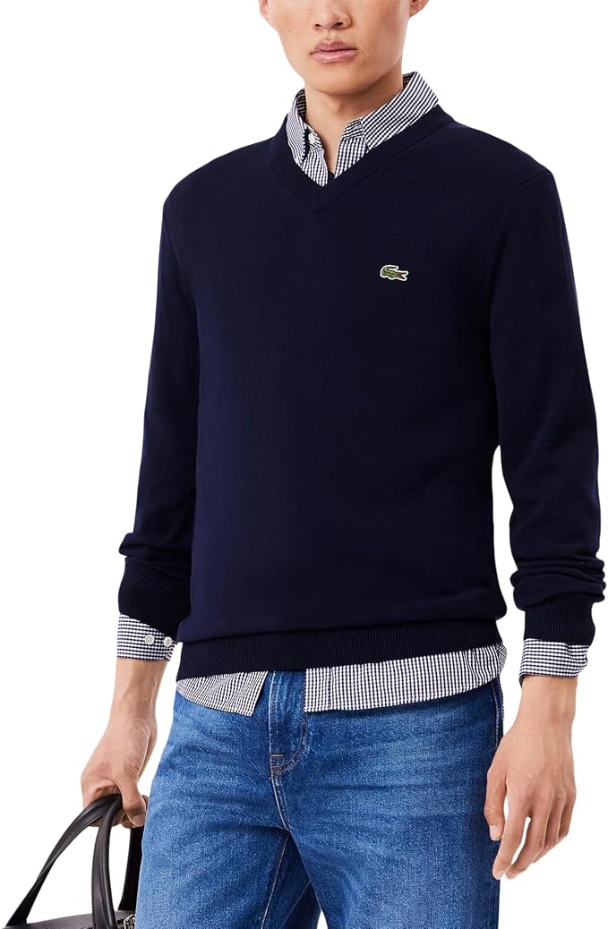 Lacoste Cotton V-neck Sweater