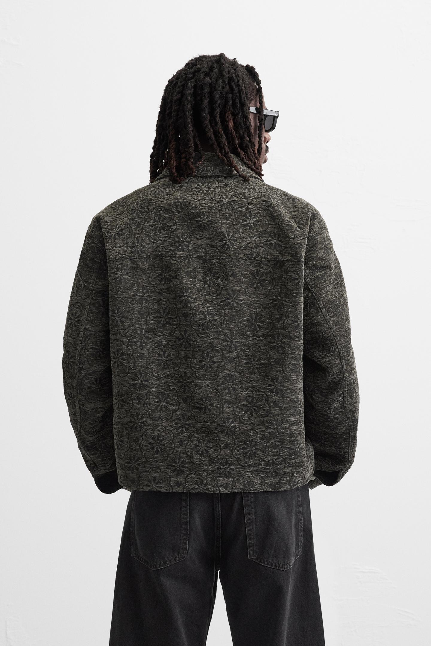 ZARA Cropped Jacquard Jacket With Texture