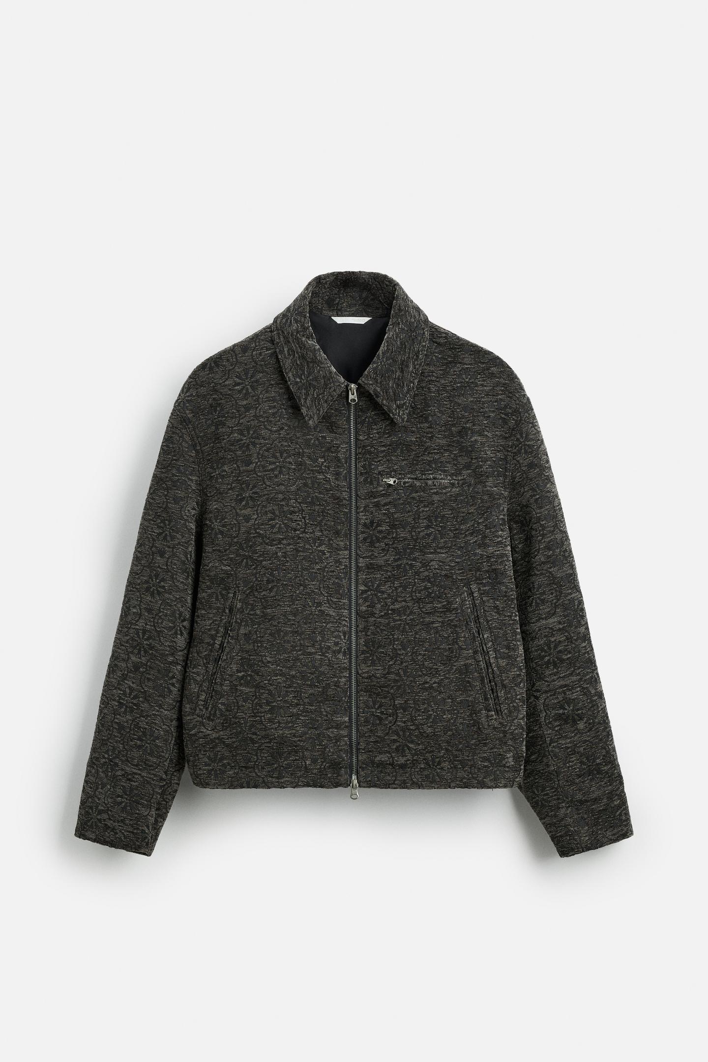 ZARA Cropped Jacquard Jacket With Texture