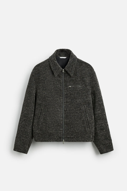 ZARA Cropped Jacquard Jacket With Texture