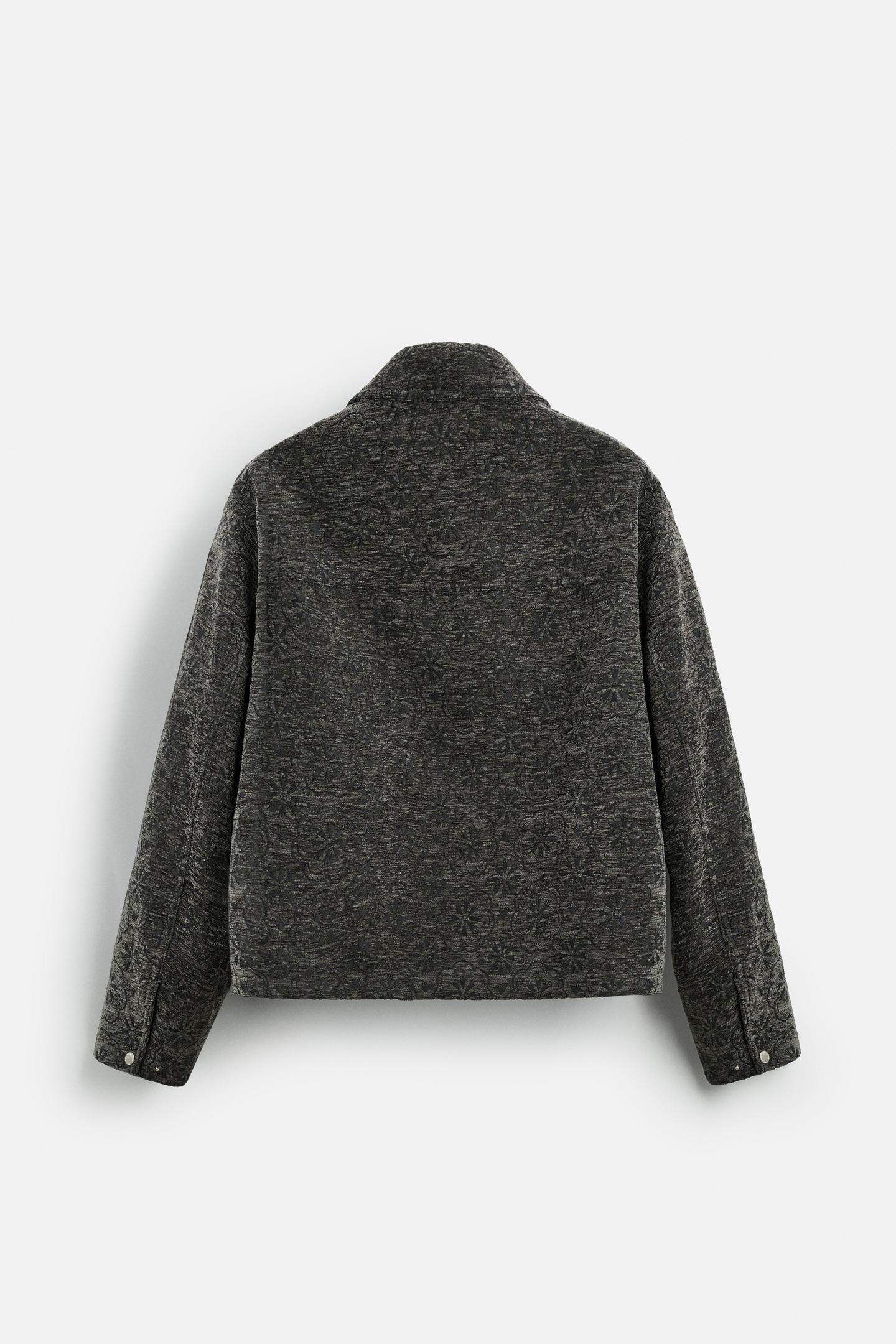 ZARA Cropped Jacquard Jacket With Texture