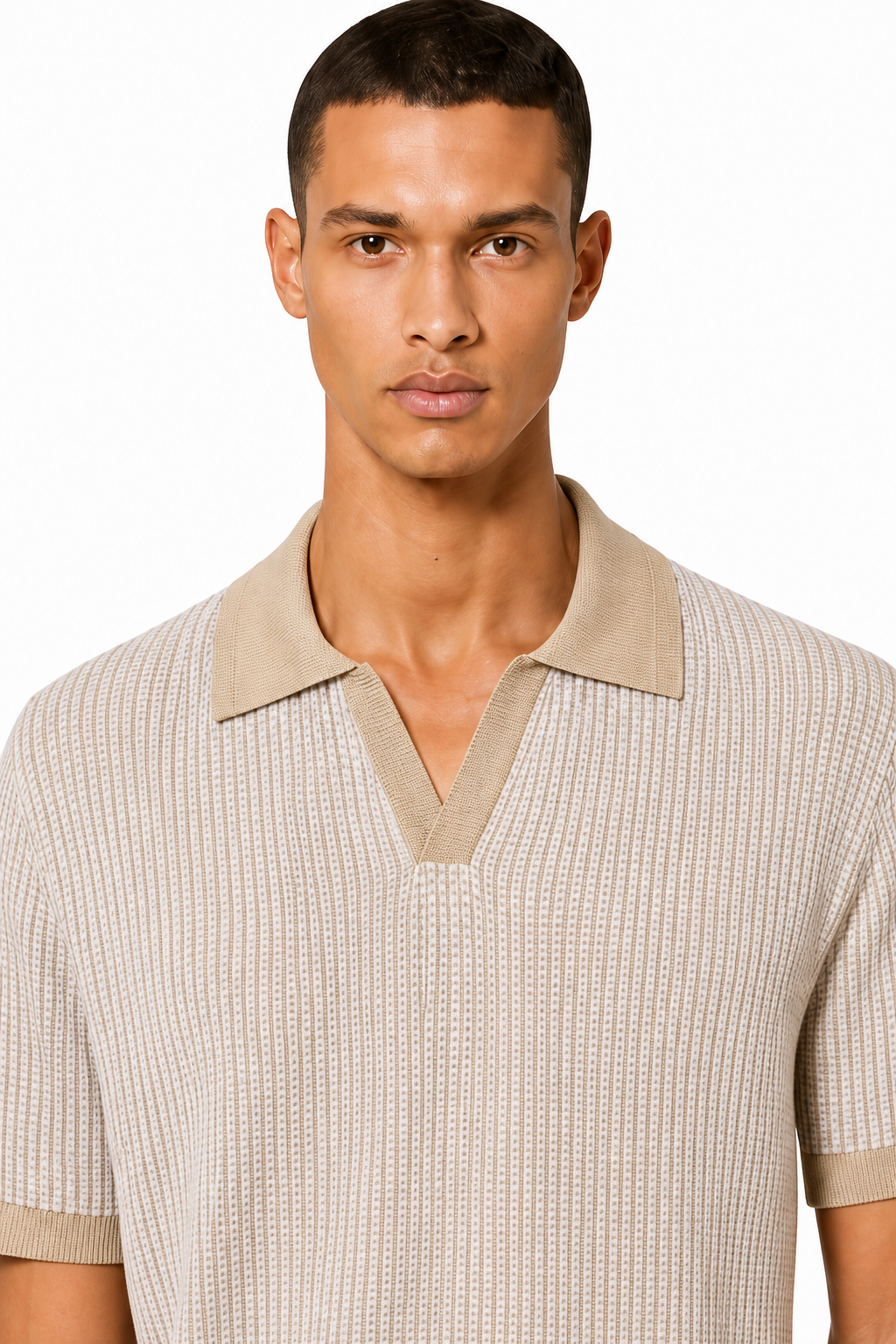 HUGO BOSS JOHHNY-COLLAR SWEATER IN COTTON AND LINEN
