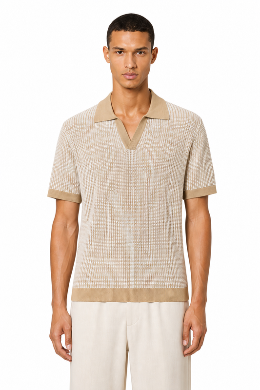 HUGO BOSS JOHHNY-COLLAR SWEATER IN COTTON AND LINEN