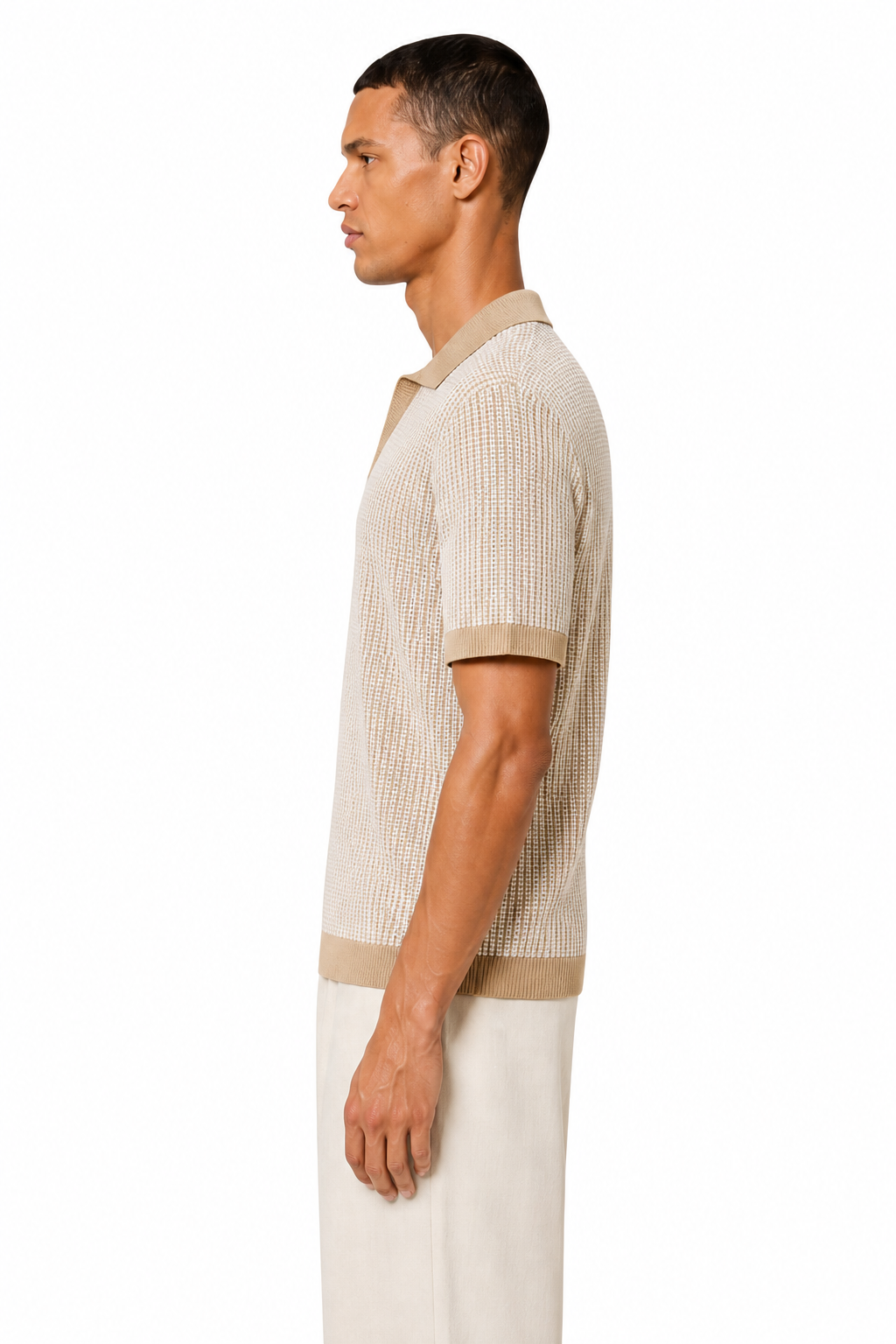 HUGO BOSS JOHHNY-COLLAR SWEATER IN COTTON AND LINEN