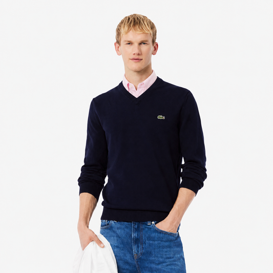 Lacoste Cotton V-neck Sweater