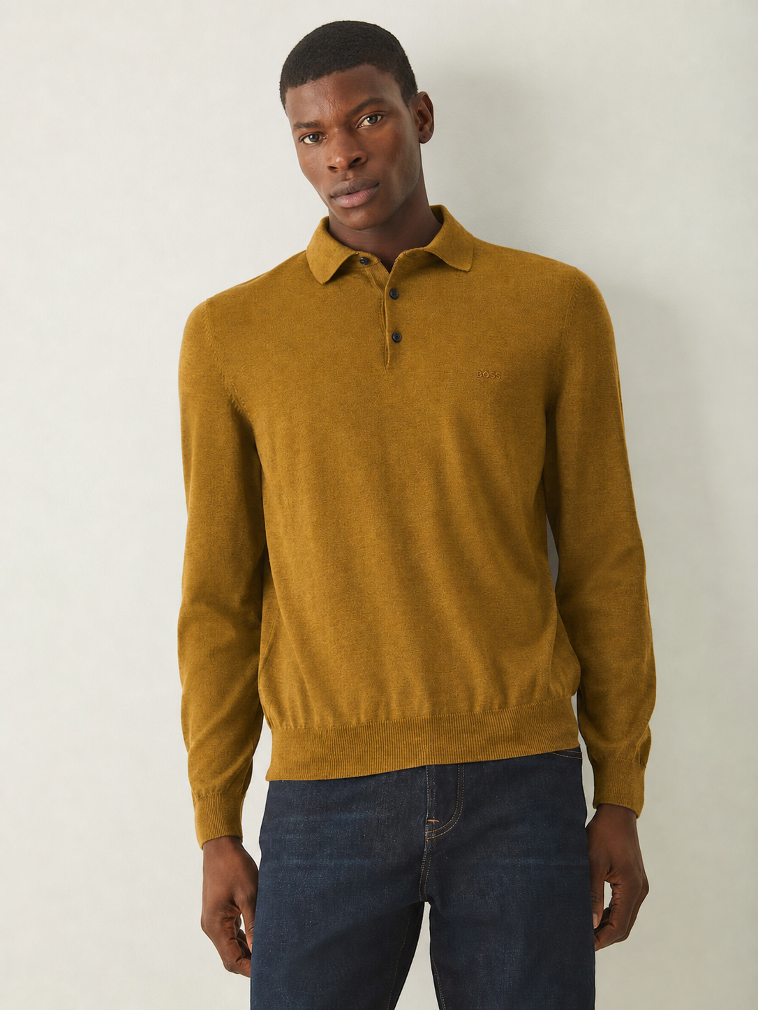 BOSS  Regular Fit Knitted Wool Polo Shirt