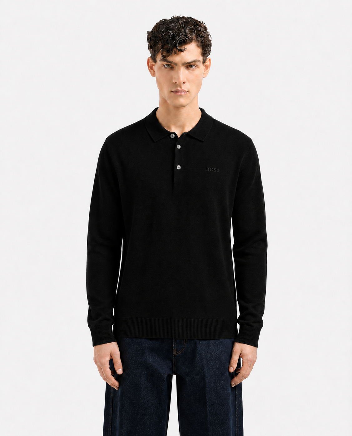 BOSS Knitted Cotton Regular Fit Polo Shirt