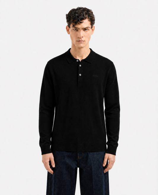 BOSS Knitted Cotton Regular Fit Polo Shirt