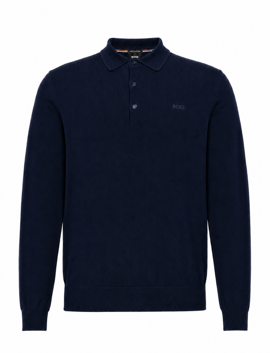 BOSS Knitted Cotton Regular Fit Polo Shirt