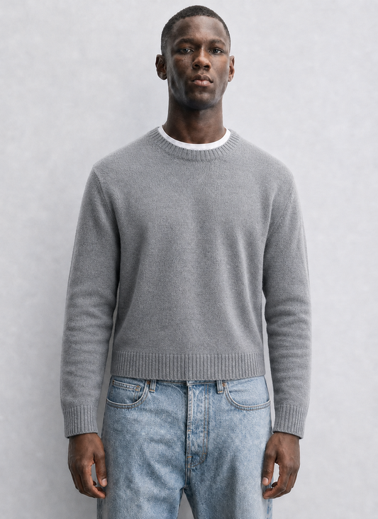Zara Cropped Heavy Wool Sweater