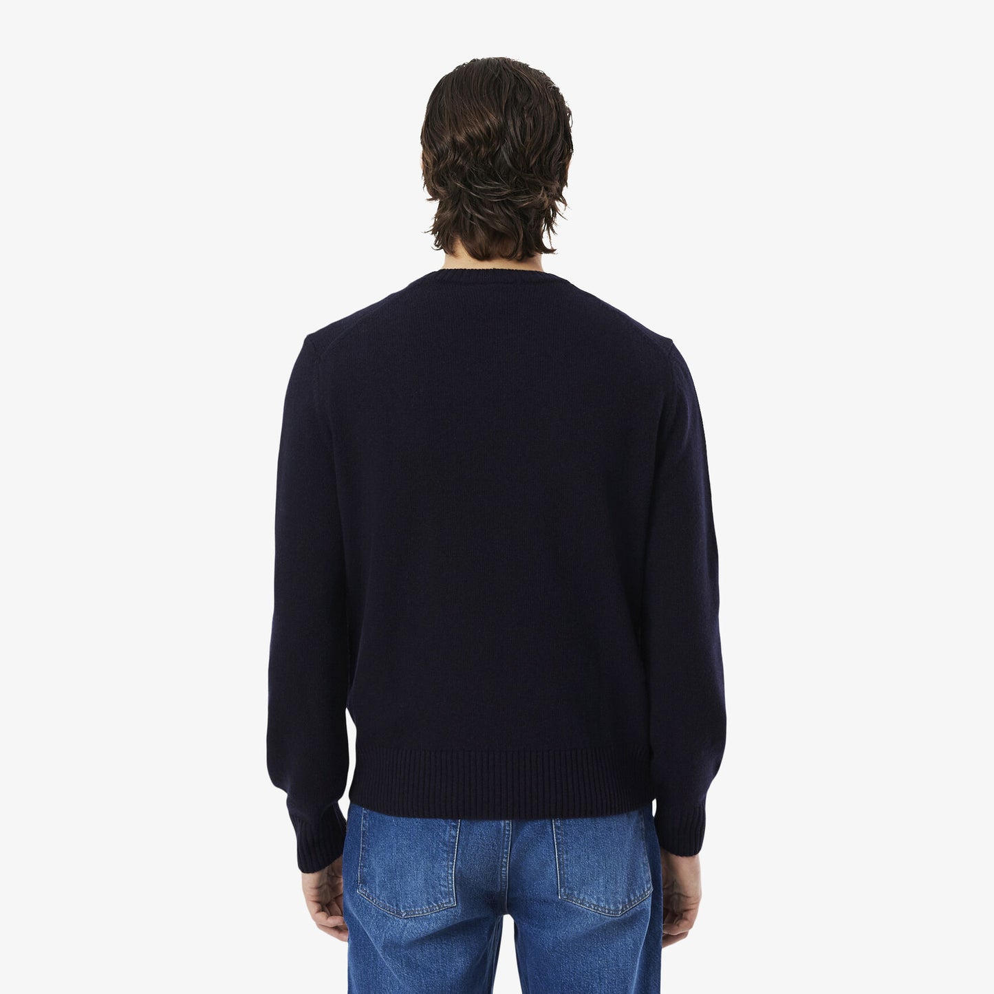 Lacoste Wool Crew Neck Sweater - Navy Blue