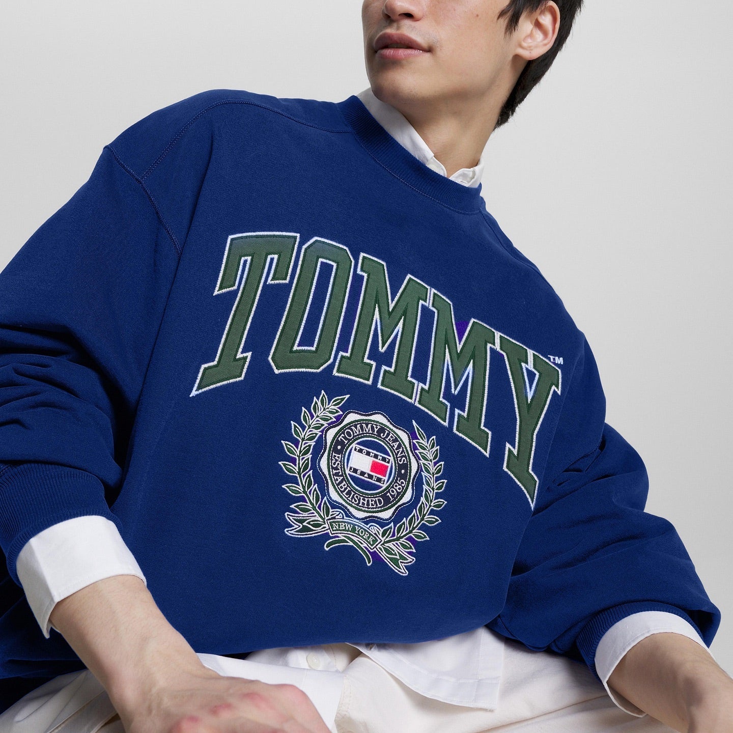 Tommy Jeans Sweatshirt Crewneck Boxi college - Blue