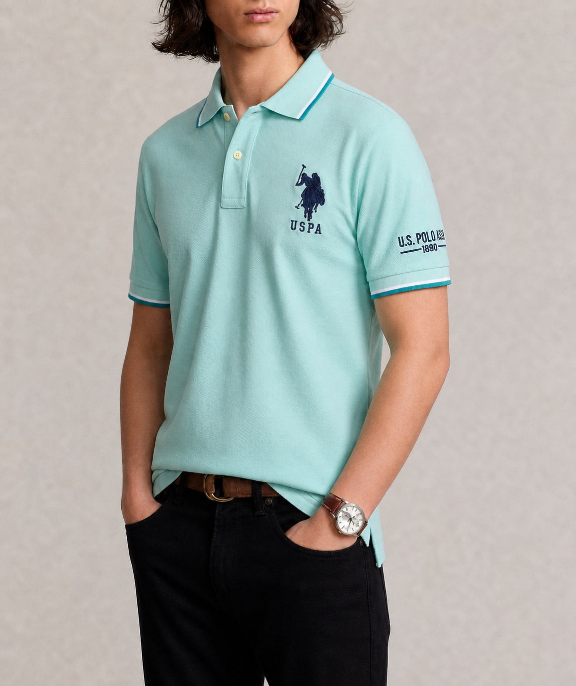 US Polo Breathable Cotton Pique Polo Shirt