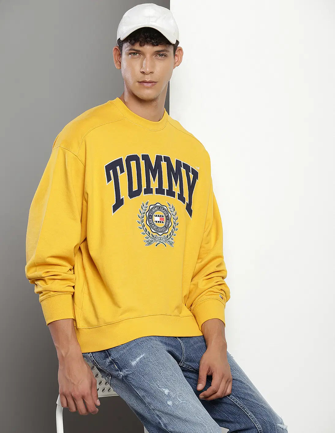 Tommy Jeans Sweatshirt Crewneck Boxi college - Yellow