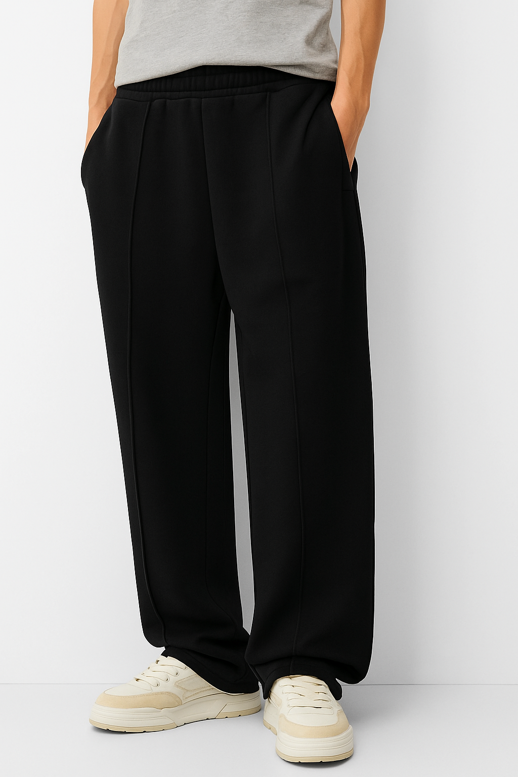 Bershka wide leg sweatpants - Black