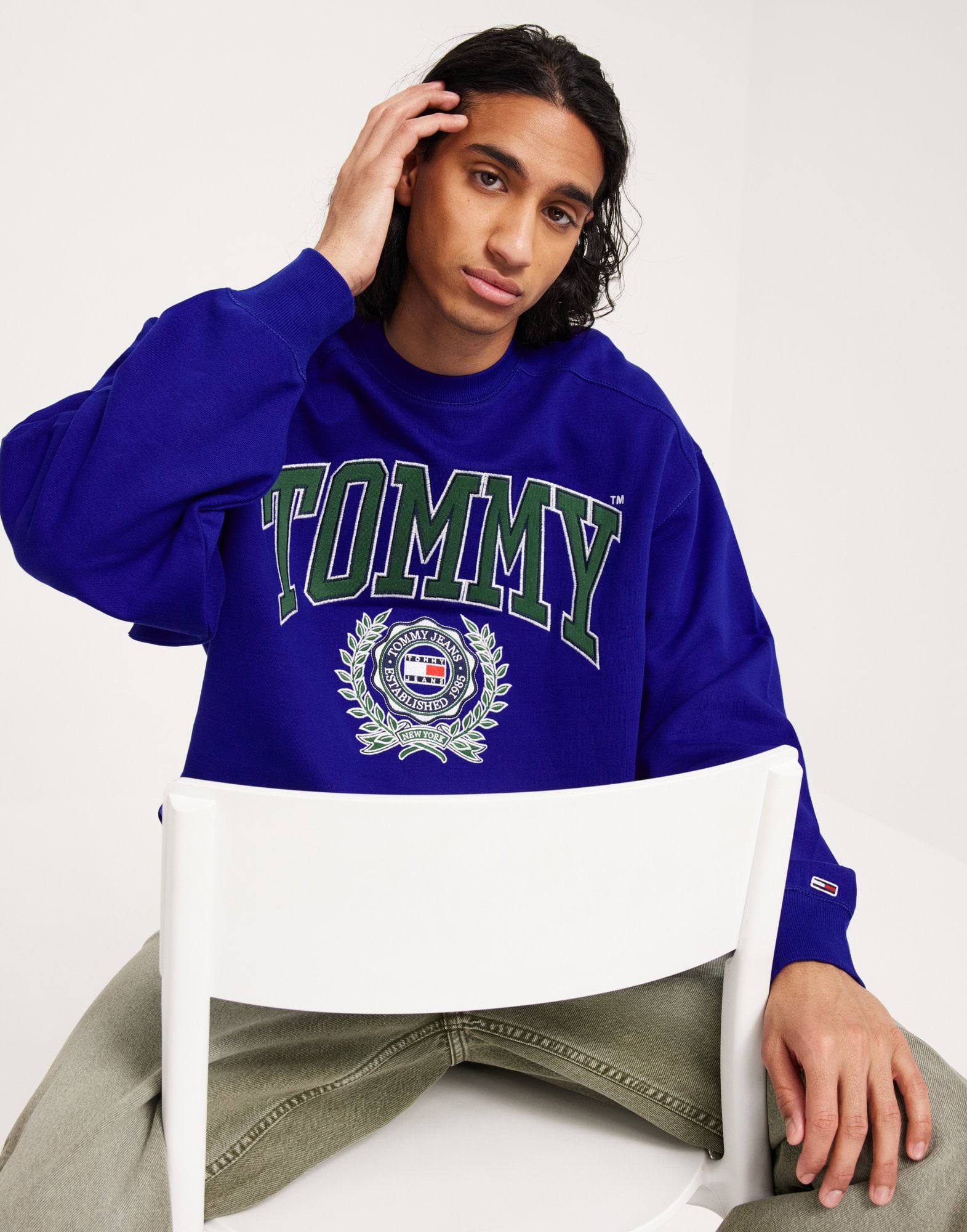 Tommy Jeans Sweatshirt Crewneck Boxi college - Blue