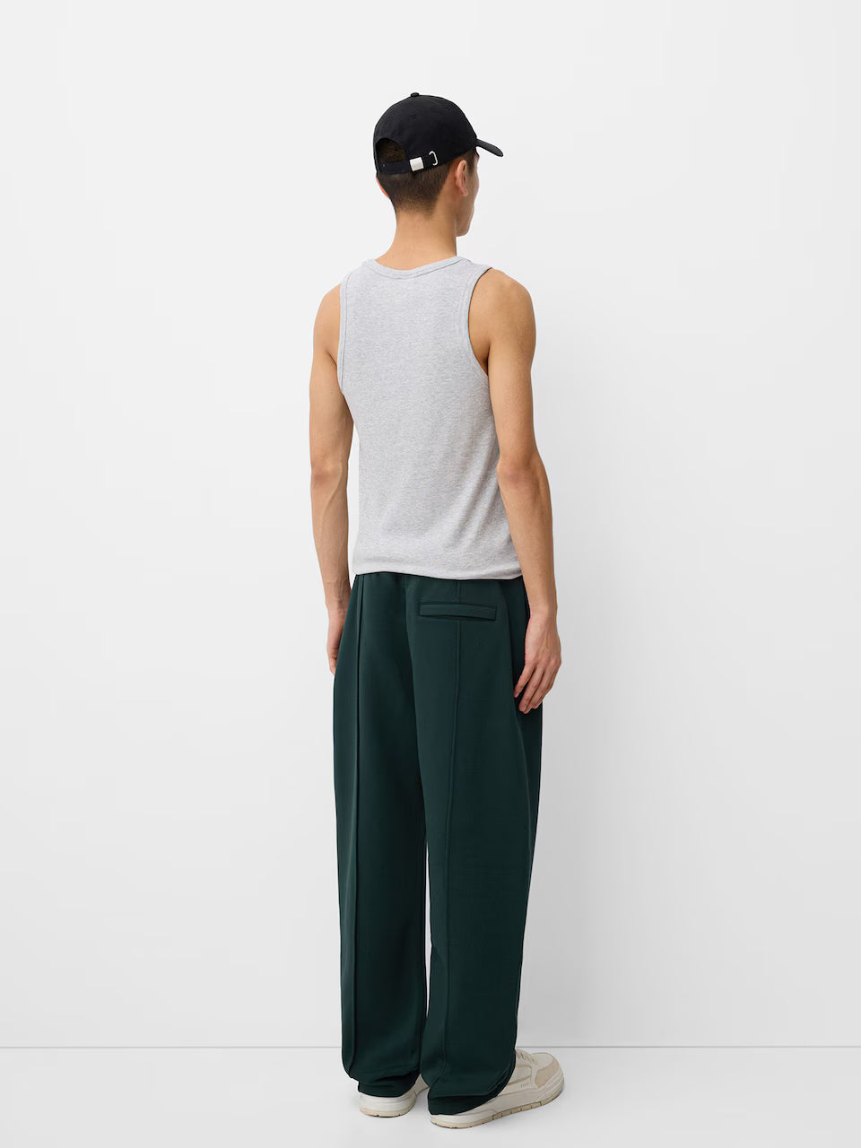 Bershka wide leg sweatpants - Dark green