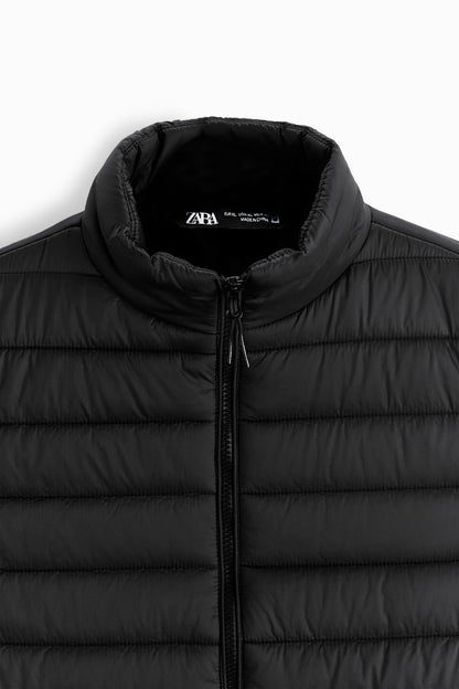 zara light puffer gilet black