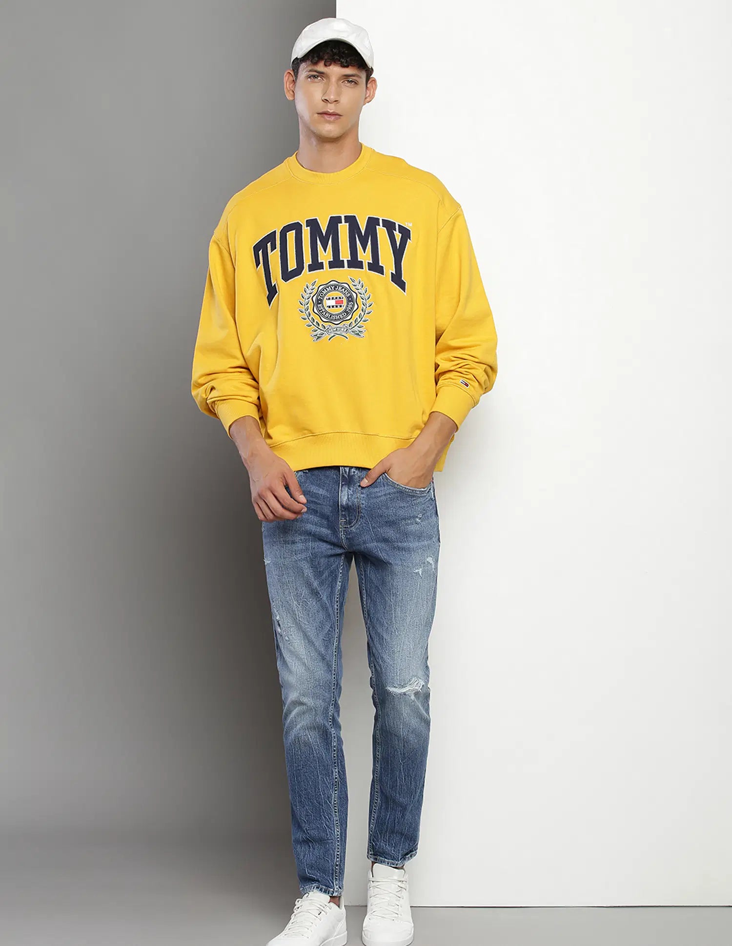 Tommy Jeans Sweatshirt Crewneck Boxi college - Yellow