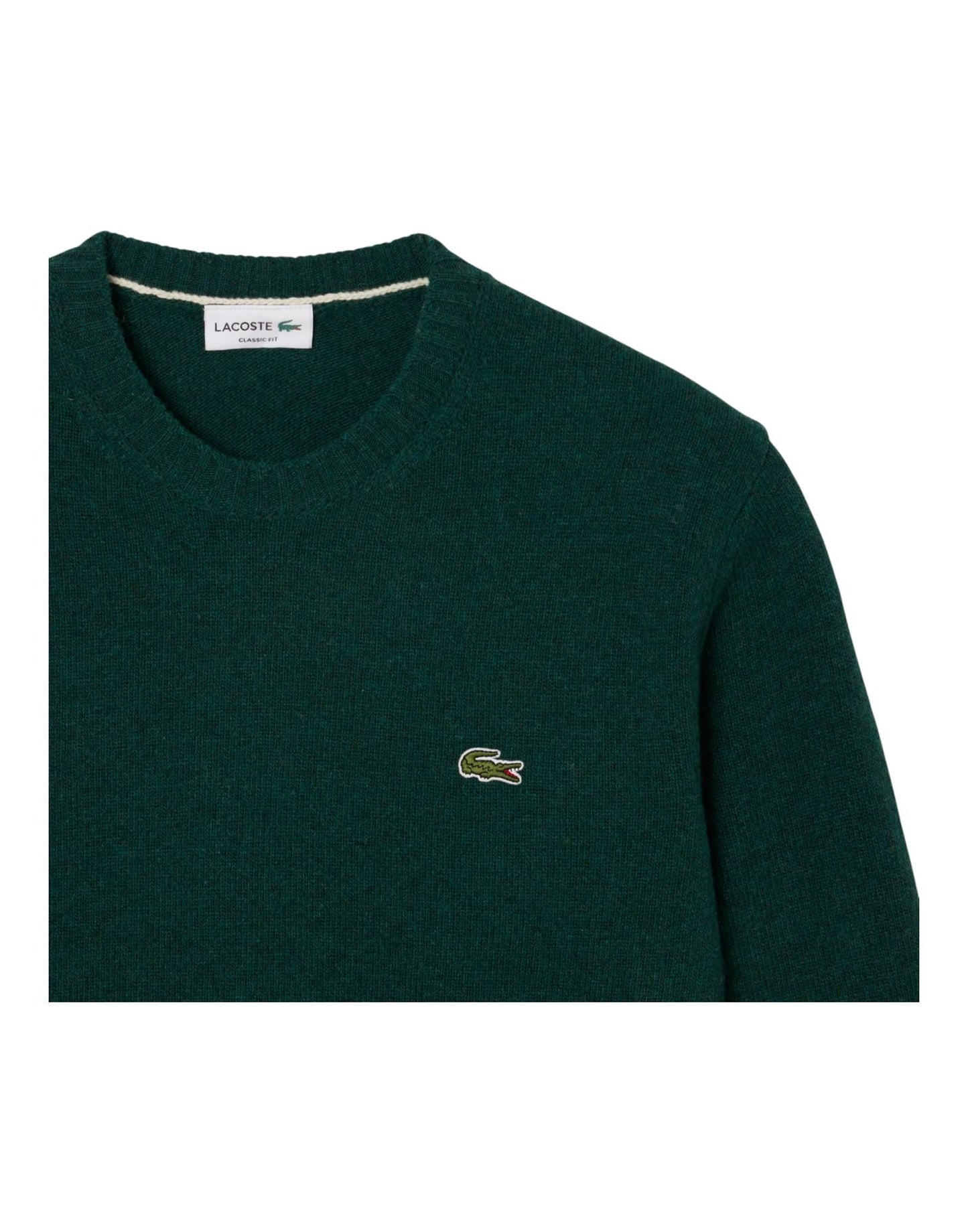 Lacoste Wool Crew Neck Sweater - Green