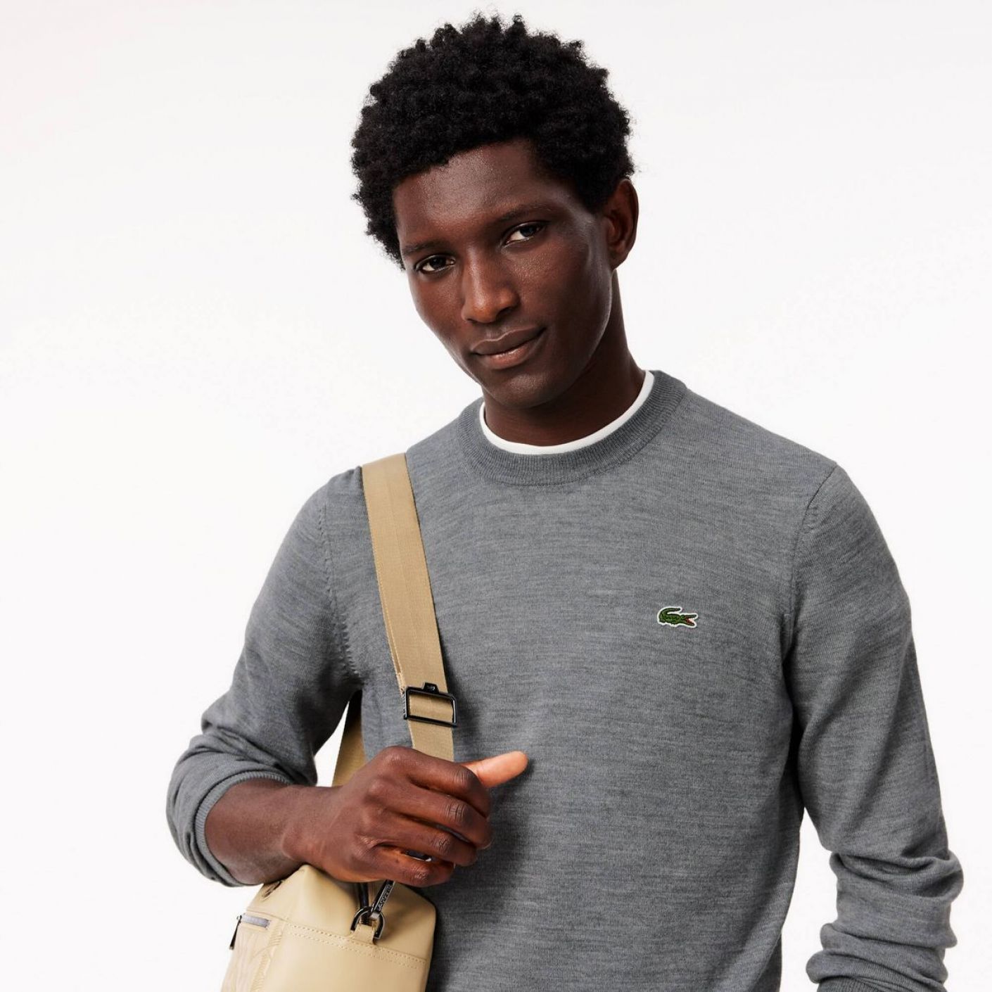 Lacoste Crewneck Lightweight Wool Sweater