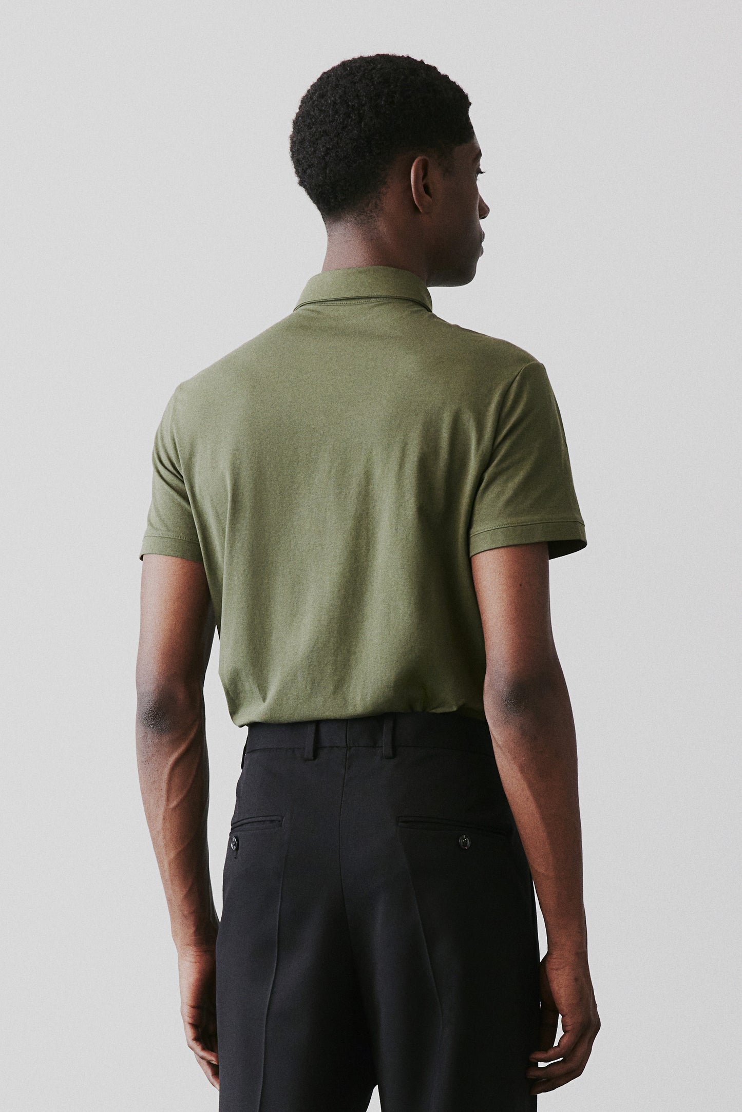 H&M Slim-Fit Polo Shirt Dark khaki green