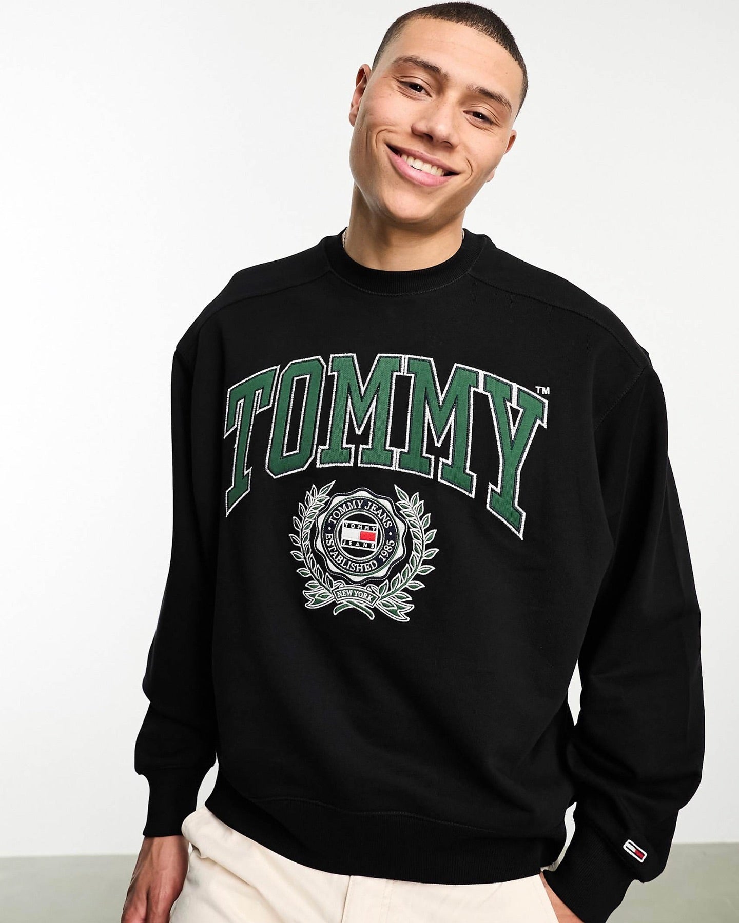 Tommy Jeans Sweatshirt Crewneck Boxi college - Black