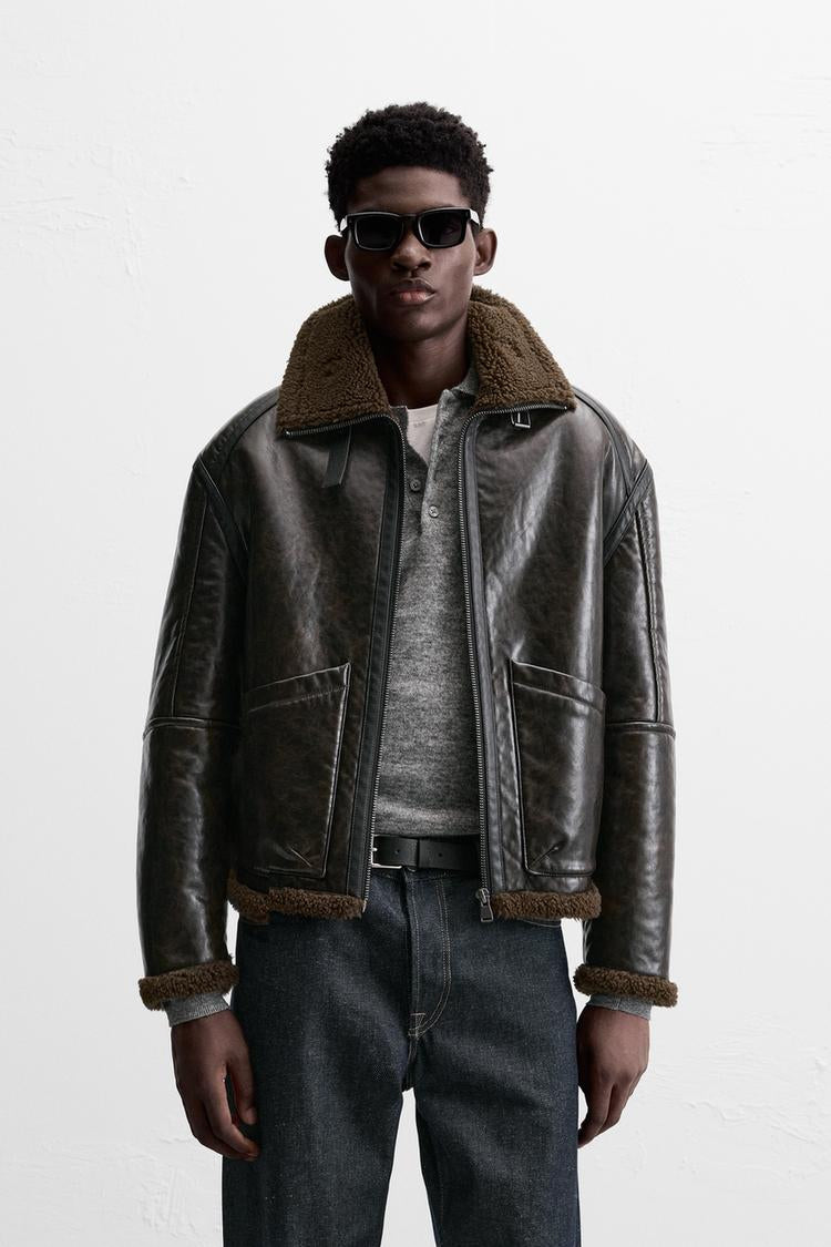 Zara LEATHER EFFECT JACKET