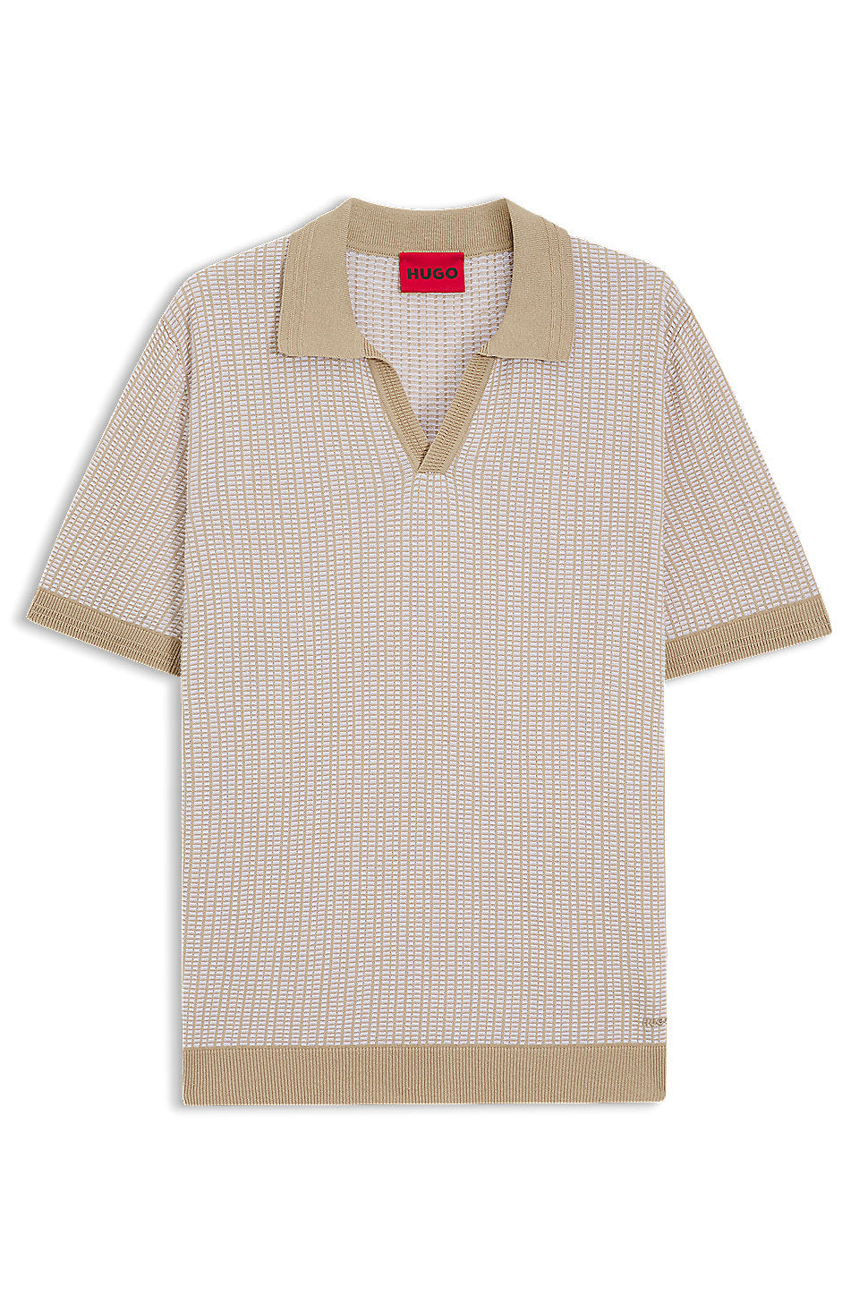 HUGO BOSS JOHHNY-COLLAR SWEATER IN COTTON AND LINEN