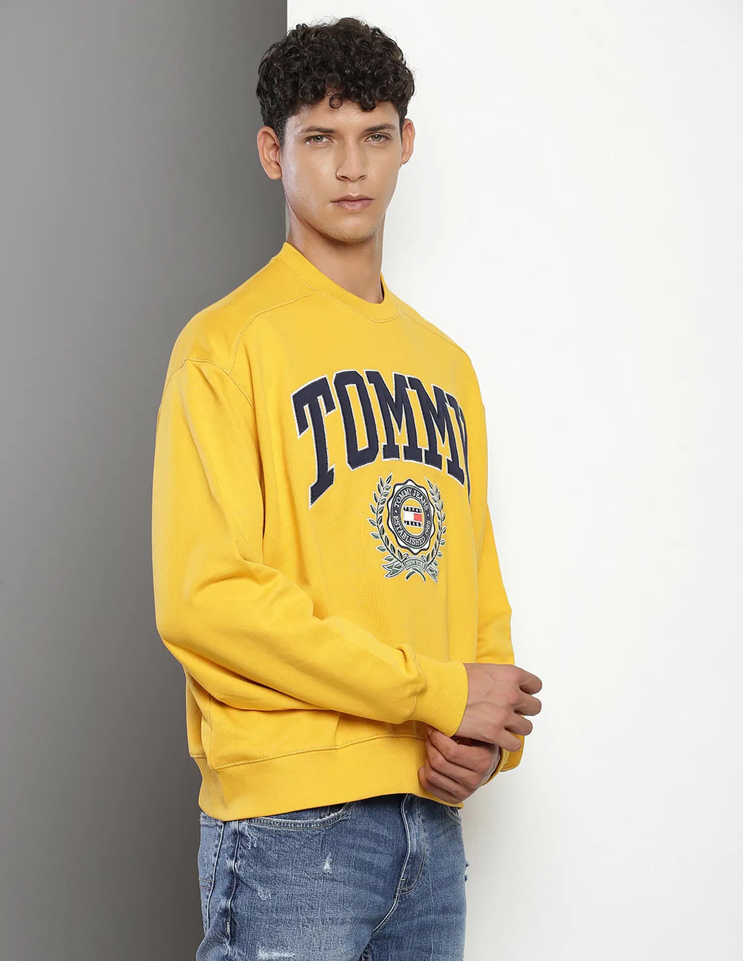 Tommy Jeans Sweatshirt Crewneck Boxi college - Yellow