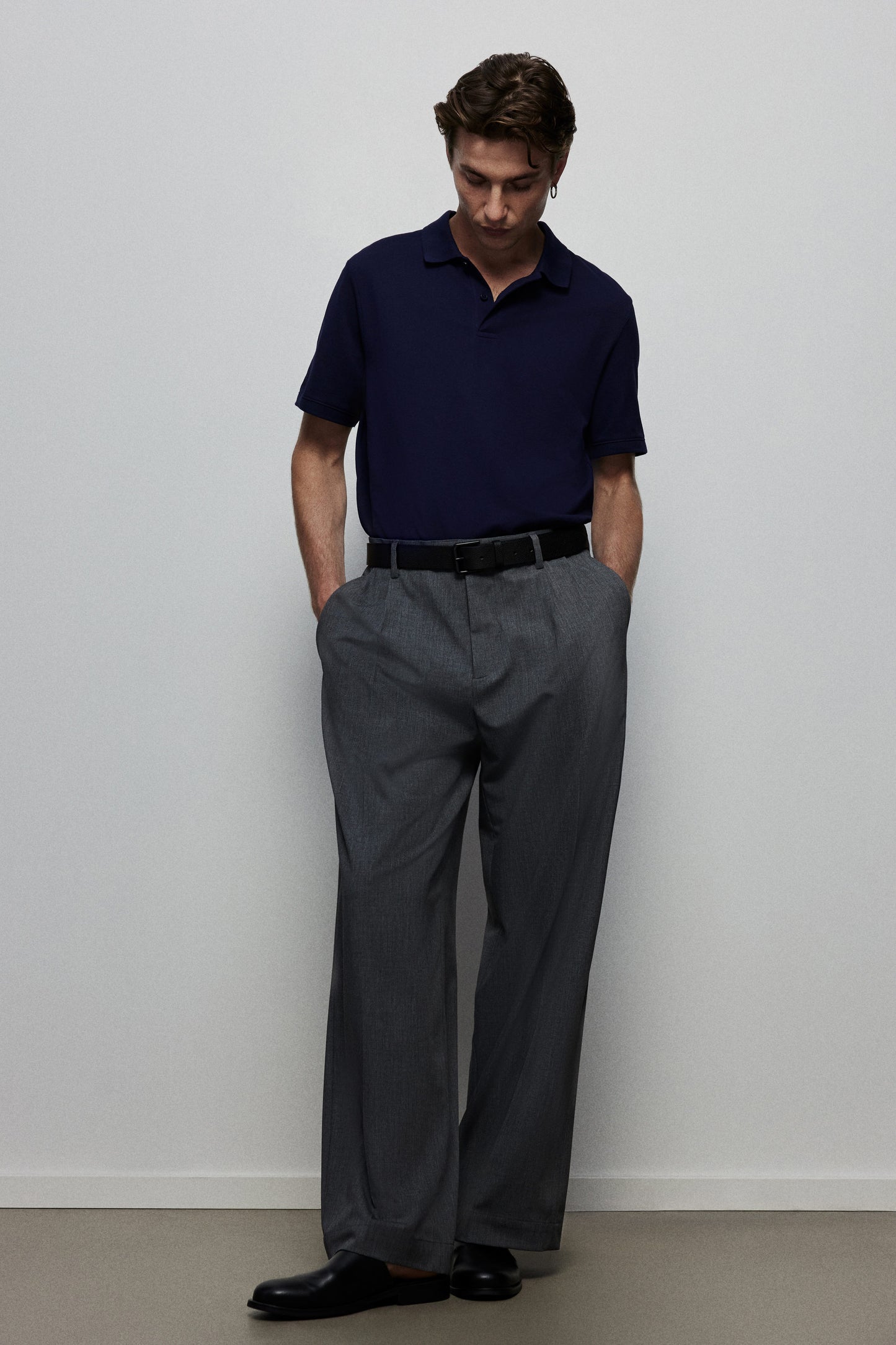 H&M Regular Polo Shirt Navy Blue