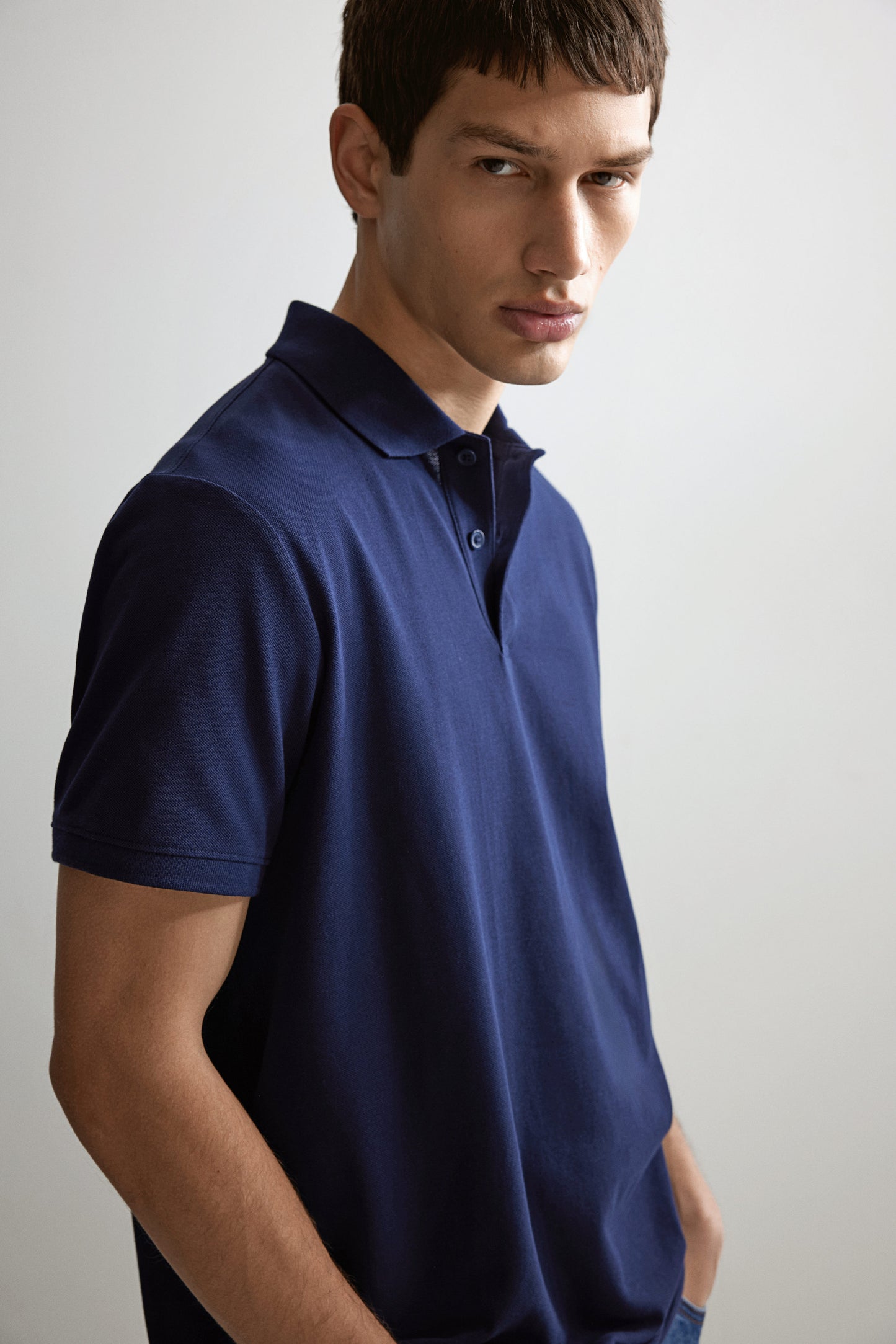H&M Regular Polo Shirt Navy Blue