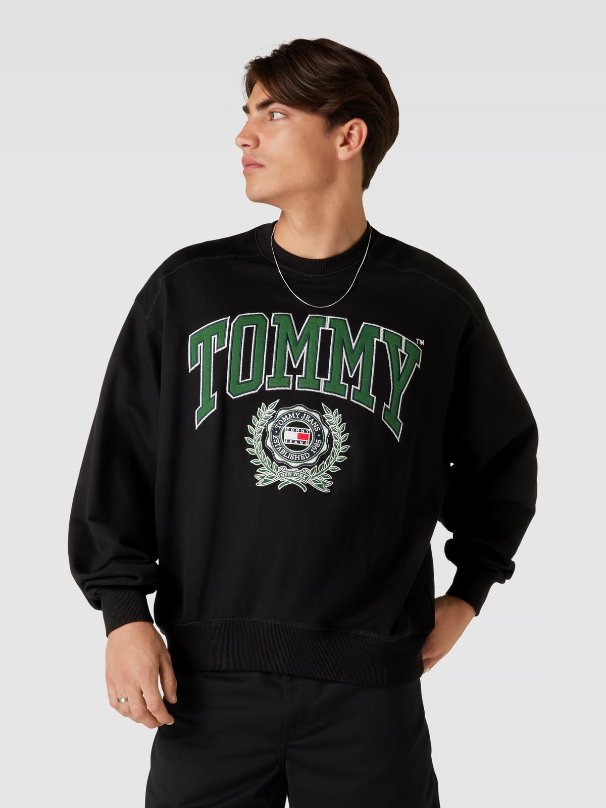 Tommy Jeans Sweatshirt Crewneck Boxi college - Black