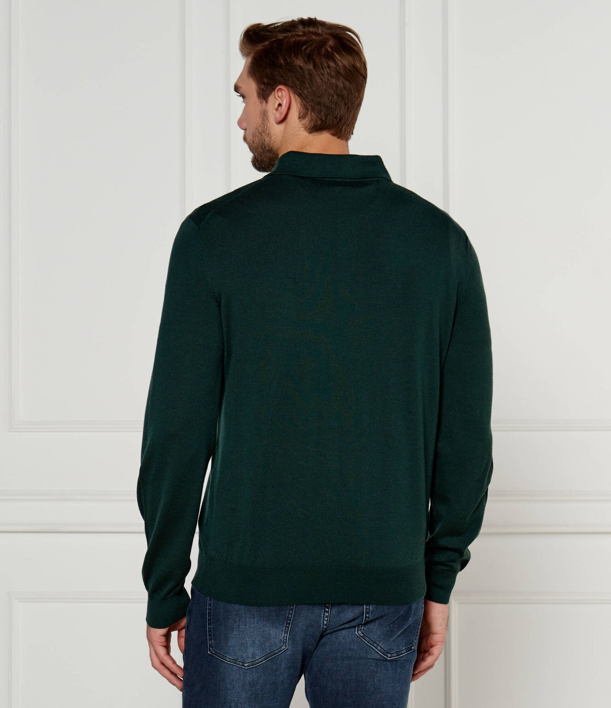 BOSS Green Regular Fit Knitted Wool Polo Shirt