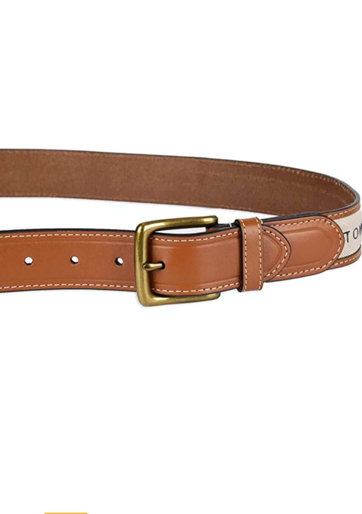 Tommy Hilfiger Men's Leather Ribbon Inlay Belt