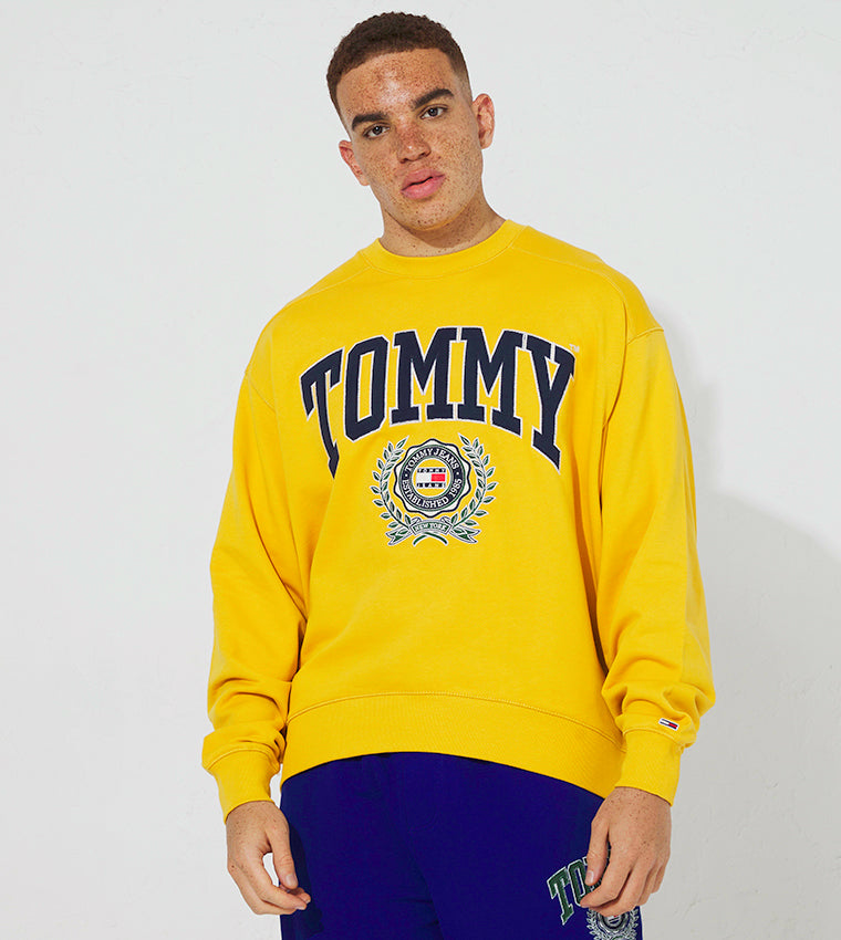 Tommy Jeans Sweatshirt Crewneck Boxi college - Yellow