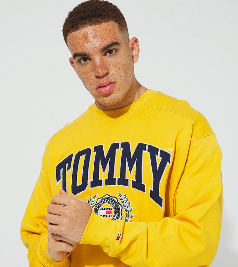 Tommy Jeans Sweatshirt Crewneck Boxi college - Yellow