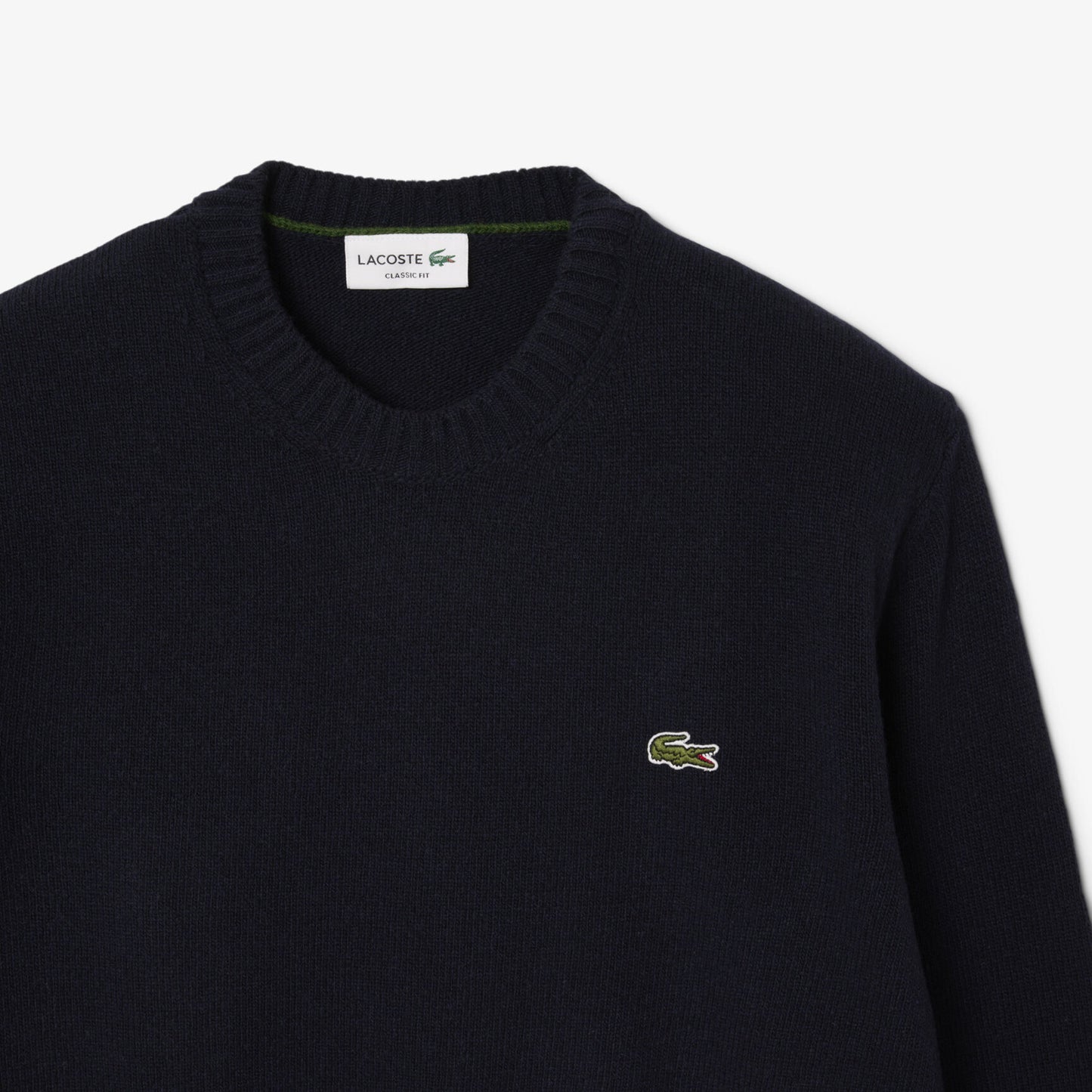 Lacoste Wool Crew Neck Sweater - Navy Blue